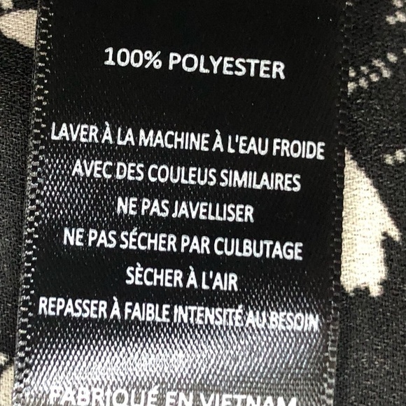 Lush black ivory v-neck button down long sleeve blouse L - Picture 8 of 9